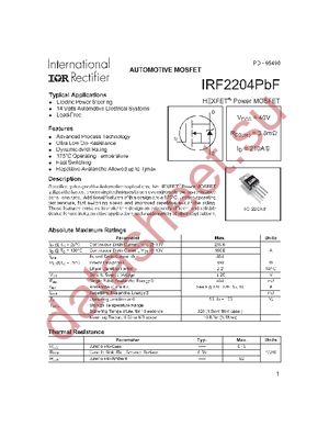 IRF2204PBF datasheet  